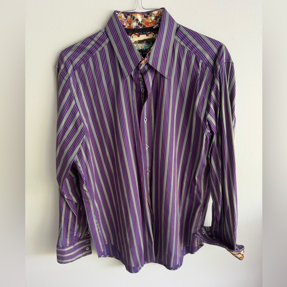Robert graham purple button down shirt men’s